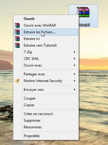 Extraire les fichiers WinRAR